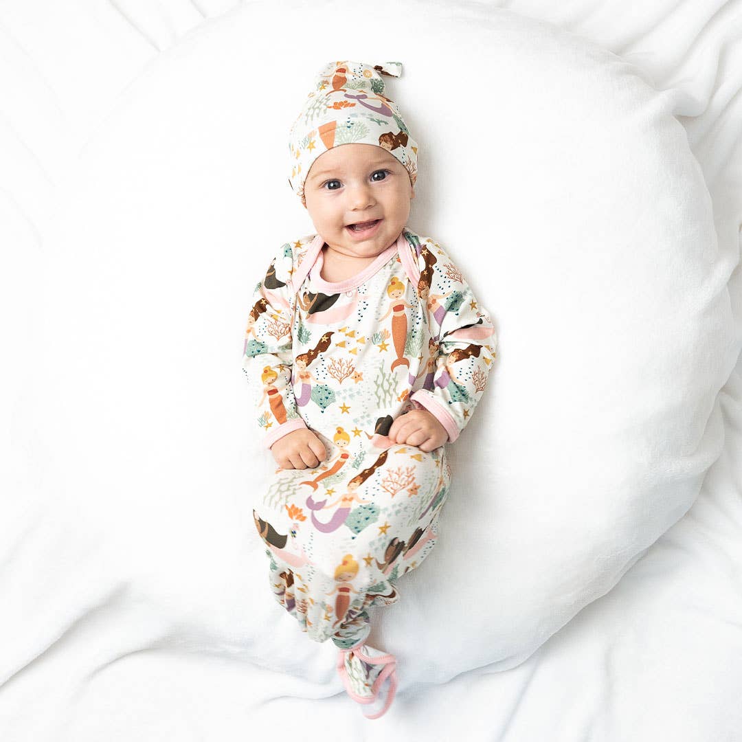 Image of Mermaid Newborn Gift Set - Making Waves, Bamboo Gown & Hat